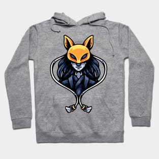 Girl With Golden Fox Mask Hoodie